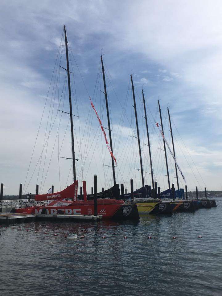  Racing boats docked in Newport, Rhode Island 